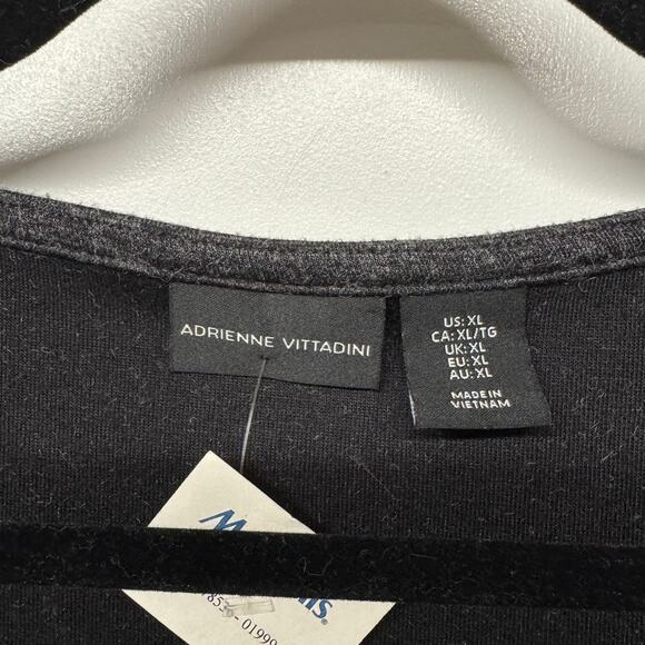 Adrienne Vittadini Charcoal Gray Puff Sleeve Tunic Shift Sweater Dress Size XL - Picture 5 of 8